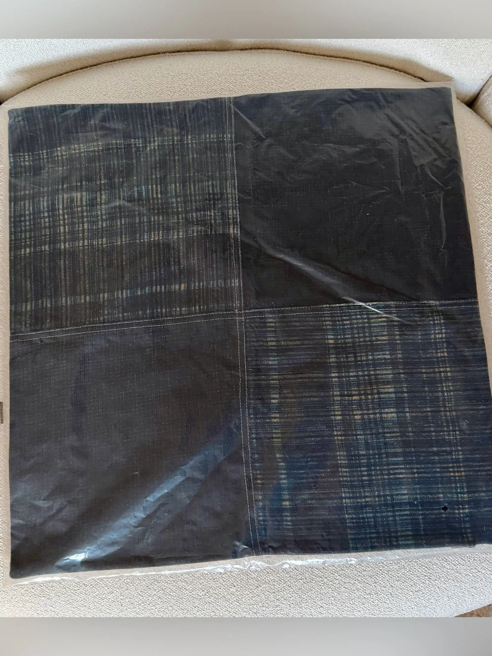 West Elm Indigo Patchwork Pillow Cover 20x20 NWT 100% Cotton Cover Only